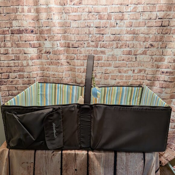 Eddie Bauer Traveling Changing Sleep Play Station Brown Tote Bag - Picture 1 of 15